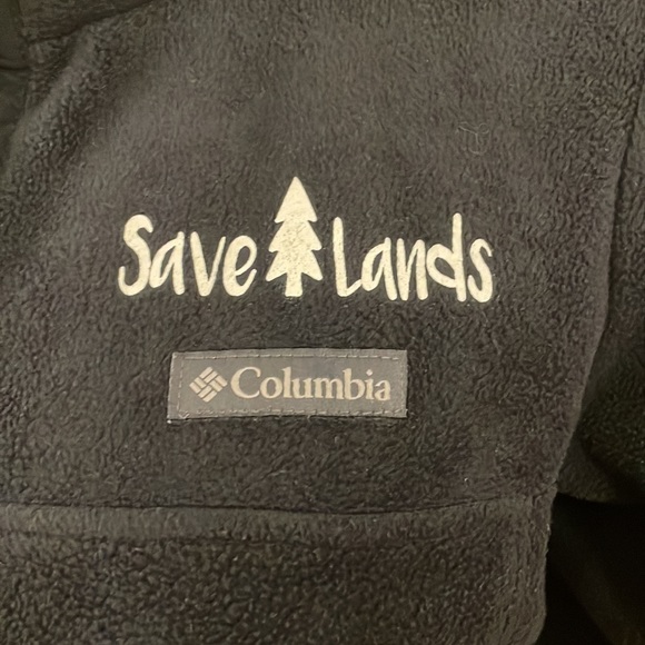 Columbia Sportswear Save Lands Logo Fleece Half Button Pullover Sweater Jacket - Picture 8 of 9